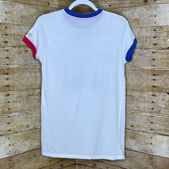 RUSSEL ATHLETIC LOUISIANA TECH RED,WHITE, AND BLUE SIZE LARGE RINGER TEE - Picture 2 of 4